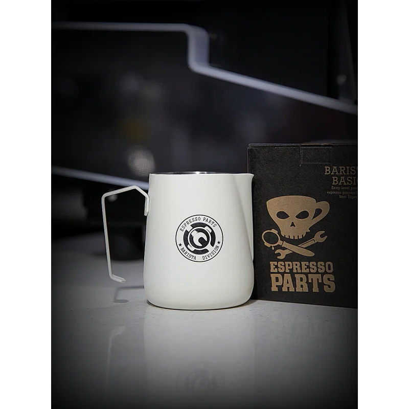 1 Uds. Para ESPRESSOPART tarro de café con leche profesional con caño puntiagudo de acero inoxidable en relieve