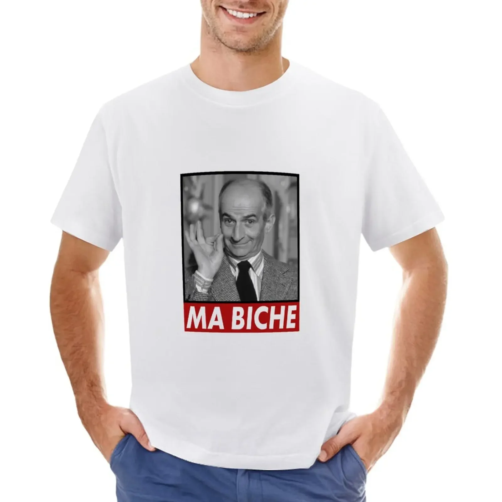 oversized t shirts hippie clothes Men\'s  t shirts Louis de Funes Ma Biche Design T-Shirt plain t-shirt graphic t shirts