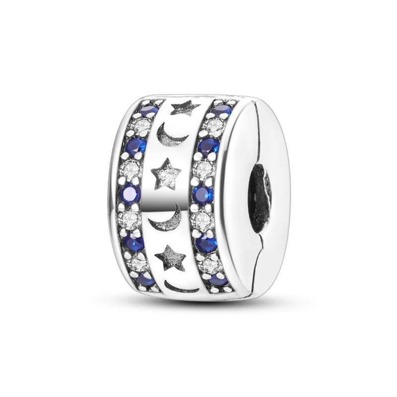 Clip-Charms, neuer 925er-Sterlingsilber-Anhänger mit Verschluss, Silikon-Abstandsperle, passend für Original-Armbänder, Halsketten, DIY-Charm, Schmuck, Frauen, Geschenk