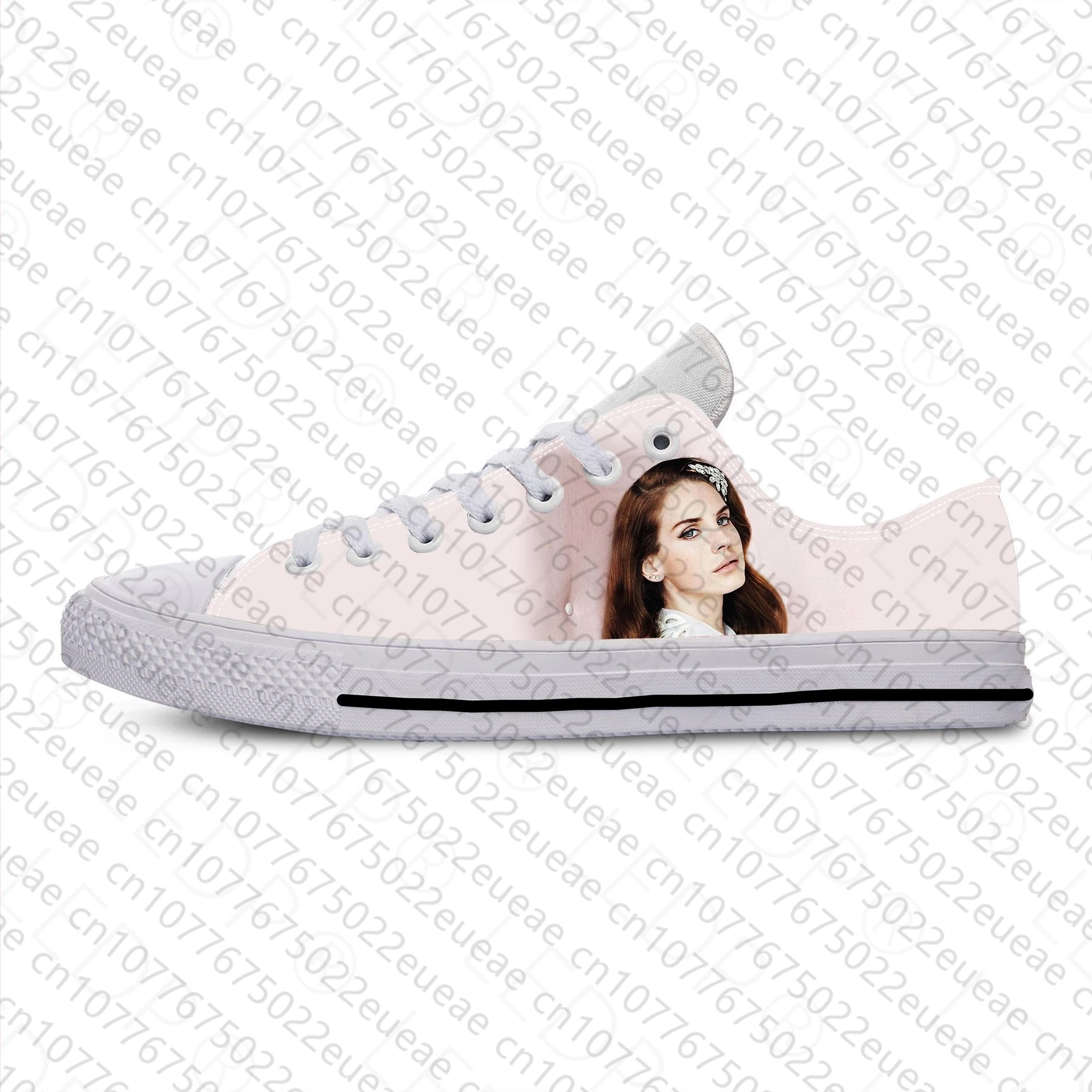 Lana Del Rey Popzangeres Muziek Coole Mode Grappige Casual Stoffen Schoenen Lage Top Lichtgewicht Ademende 3d Print Dames Sneakers