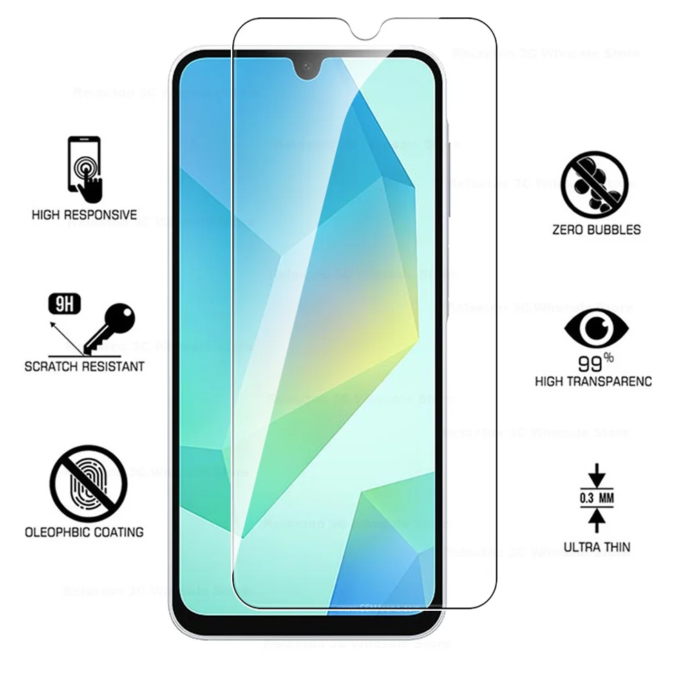 4in1 Screen Protector For Samsung Galaxy A06 Tempered Glass Case Samsng Samsun A06 A 06 06A 6.7Inch Camera Lens Protective Glass