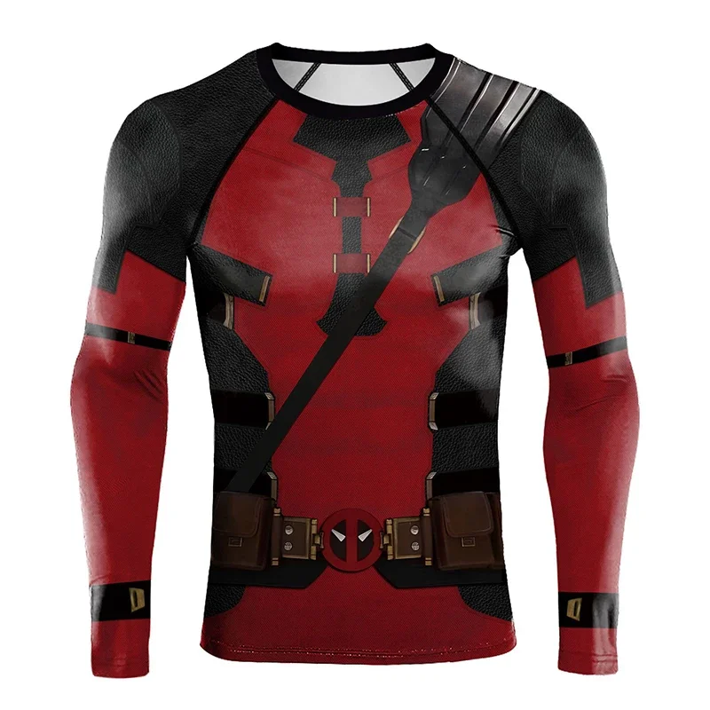 Movie Deadpool Cosplay Shirt Logan Wilson Fashion Sports Wear Tops Halloween Party Wolverine Men Sportswear Shirt T-Shirt