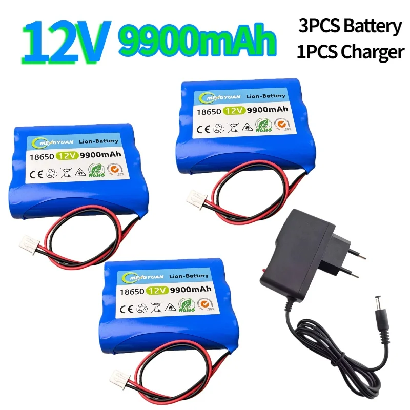 

3S 3S1P 12V 9900mAh 18650 Lithium-ion Battery Pack for Monitor Ups CCTV Camera Battery 18650 3S1P 12.6V 9900mah Accessories