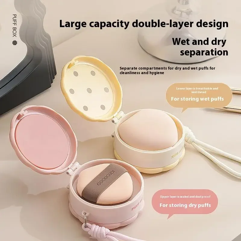 1 stks Cookie Vorm Dubbellaags Poederdons Storae Box Veilig Materiaal Multifunctionele Cosmetische Opbergdoos Stofdichte Box Organizer
