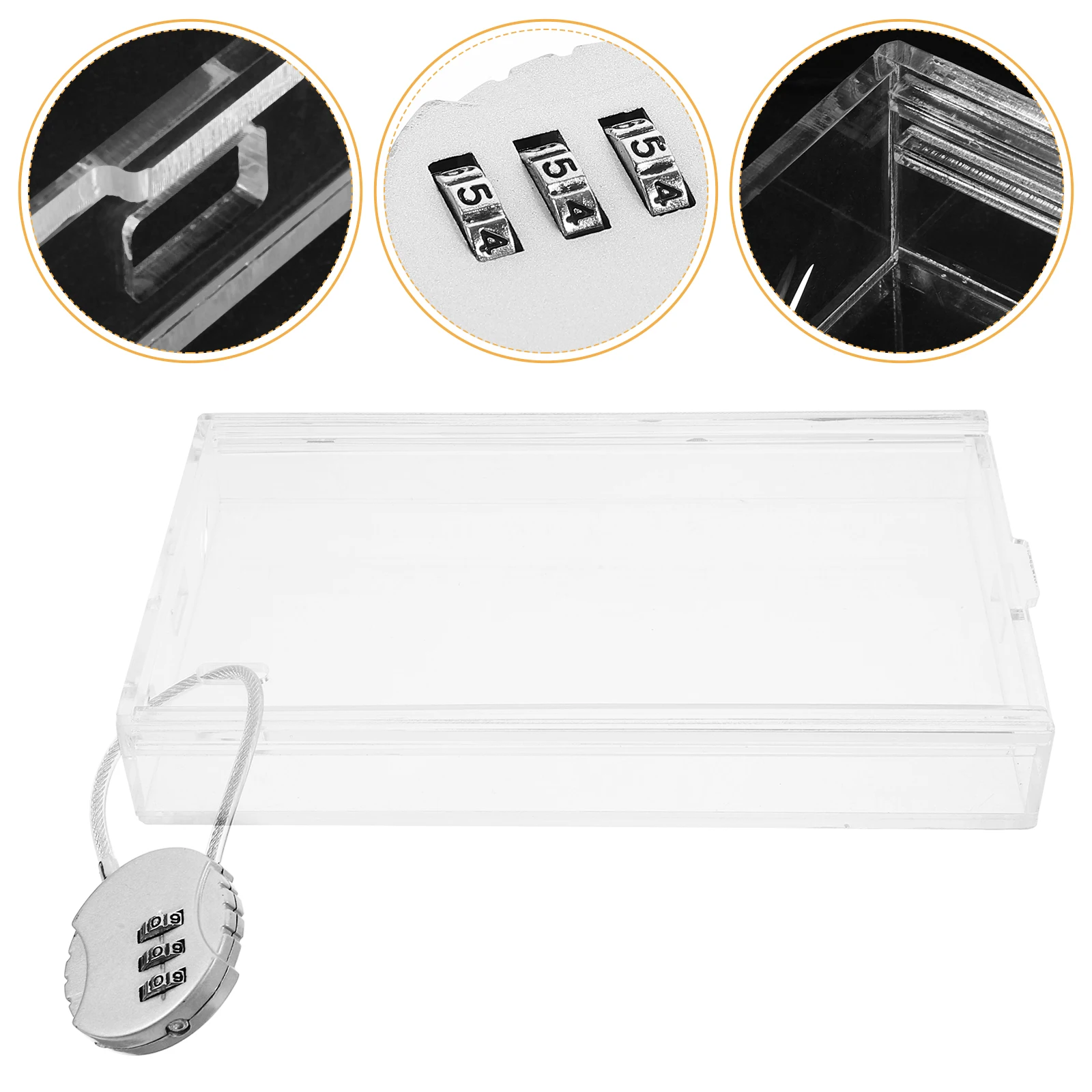 

Transparent Acrylic Phone Lock Box 18x10x2cm Storage Container Password Lock Cellphone Charging Desk Organizer Student Employee