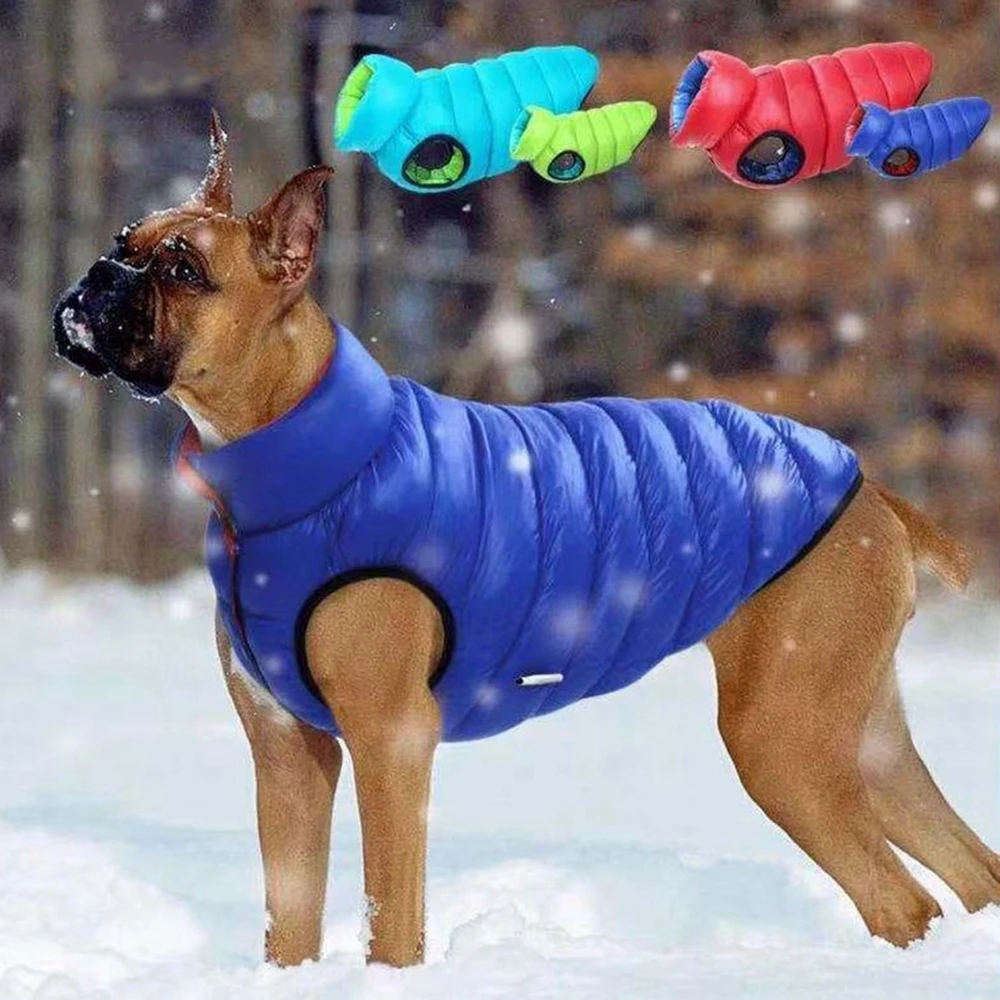 Winter Dog Clothes Reversible Dog Vest Jacket Thicken Warm Pet Coat Clothing Waterproof Outfit for Small Medium Large Dogs