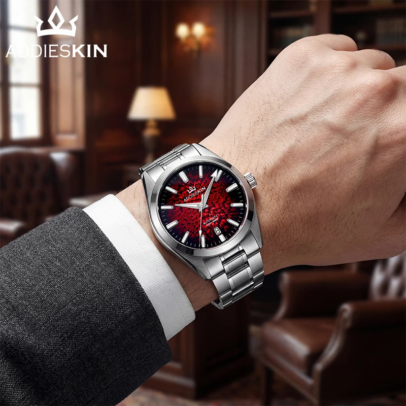 

ADDIESKIN Men Automatic Mechanical Watch 9015 Gradient Dial Sapphire Luminous Watches 38mm Stainless Steel 100m Waterproof Watch