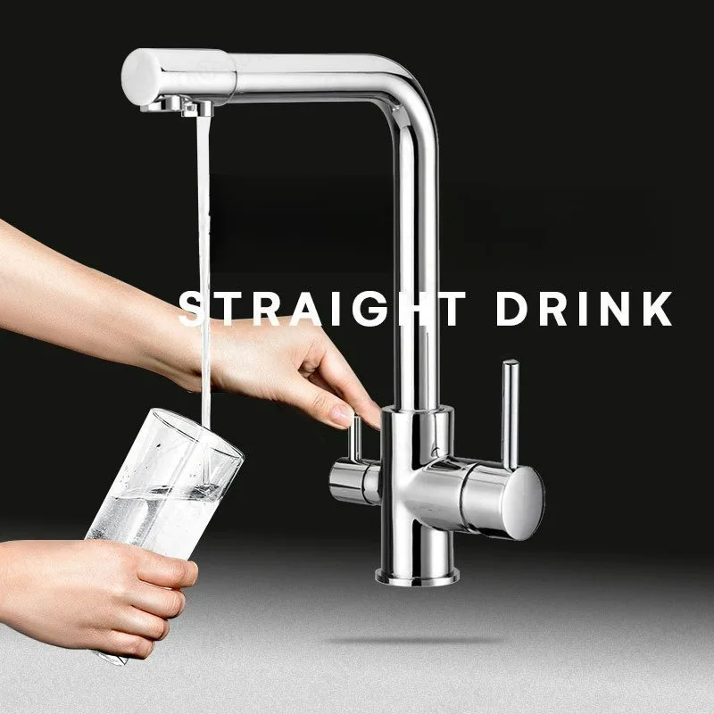 

Gold Luxury Water Filter Tap Kitchen Faucets Kitchen Faucet Tap Hot Cold Water Tap for Kitchen Brass Purifier Vessel Sink Mixer