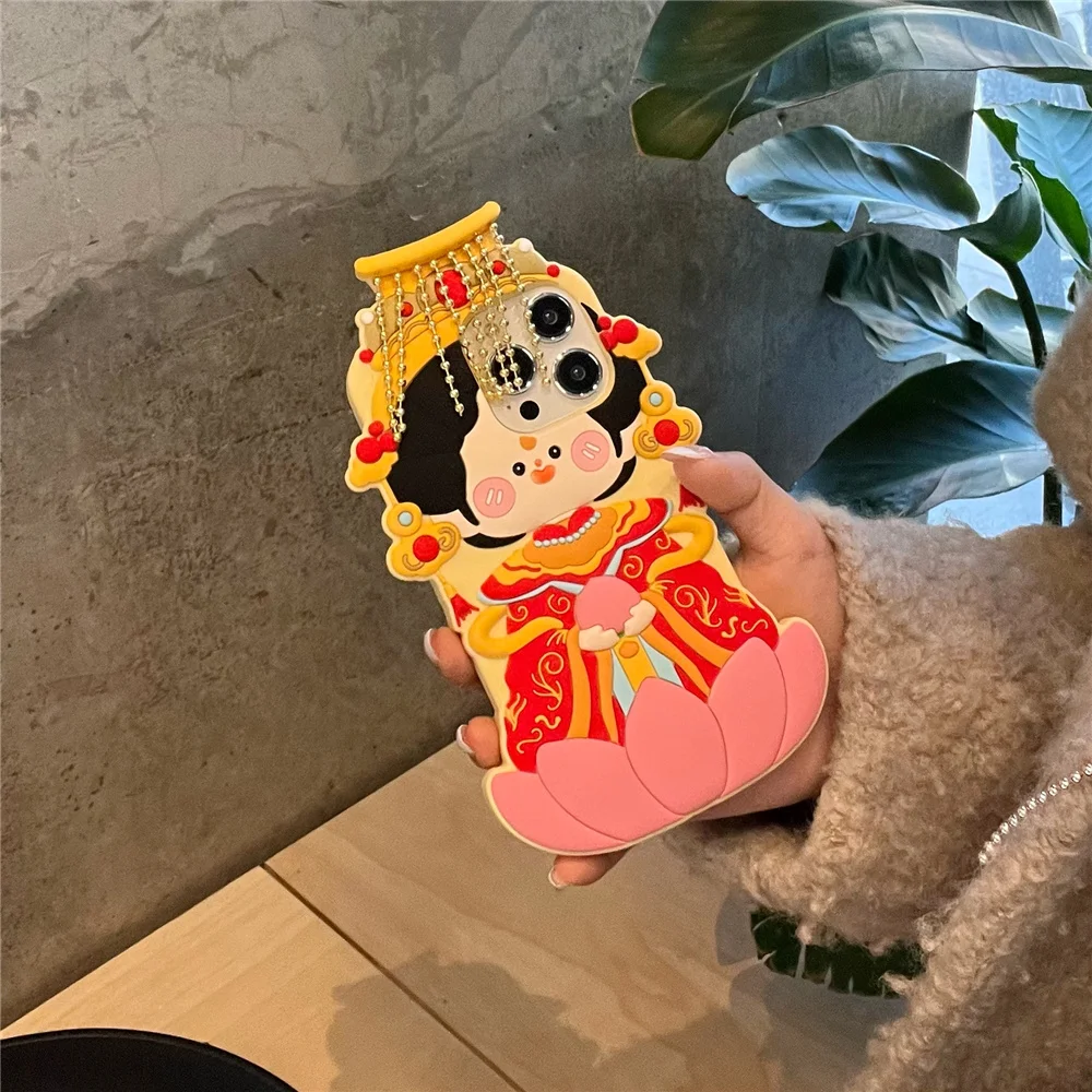 God Model Phone Case For iPhone 15 14 pro max 13 12 11 For Apple iphone 14pro Protect Phone Cover Fun Jade Emperor Cartoon