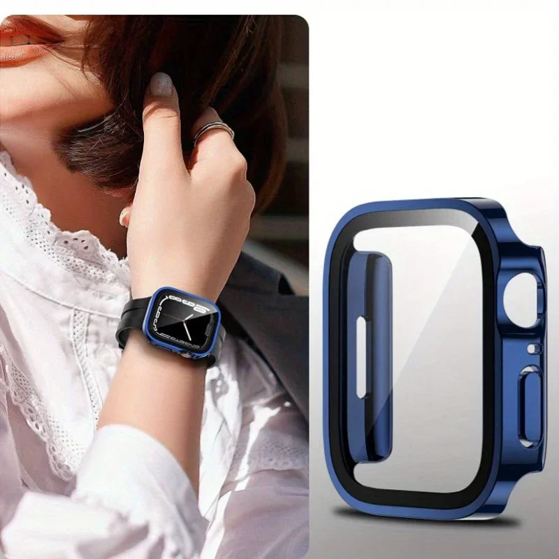 2PCS Waterproof Case for Apple Watch 7 8 9 45mm 41mm-44/40mm Bumper Screen Protector 2 PACK Edge Cover iWatch 5-SE-6 Accessories