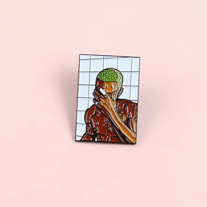 Blond Enamel Pin Custom Singer Brooches for Shirt Lapel Bag Cool Badge Music Song Jewelry Gift for Fans Friends
