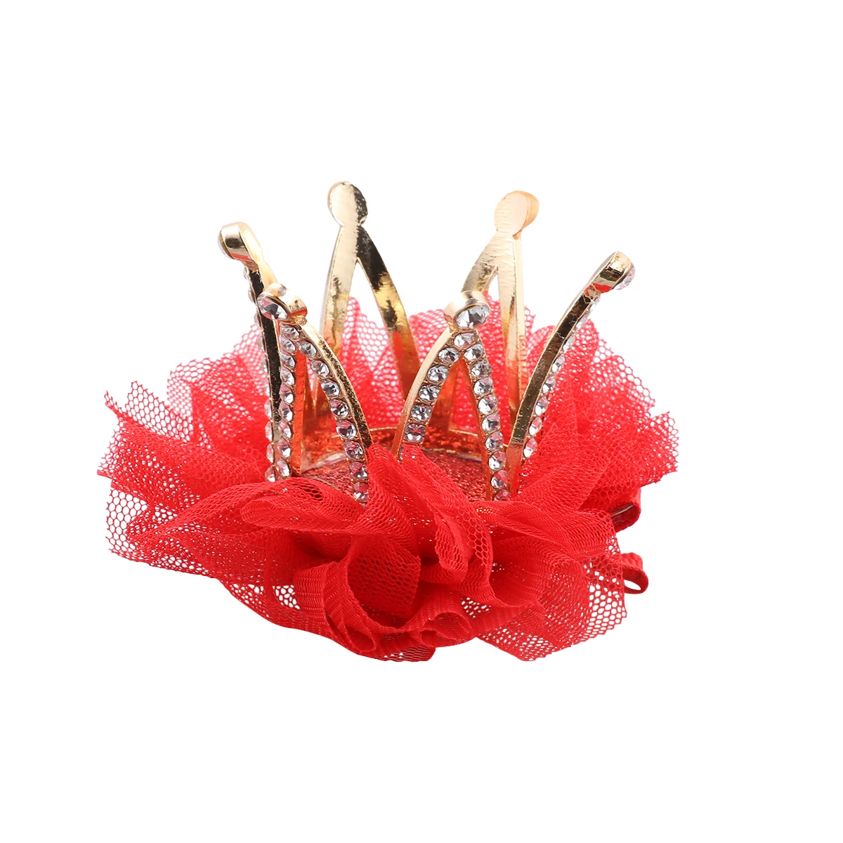 

Crown Hairpin Birthday Clips for Kids Baby Girl Childrens Blingbling Red Rhinestones