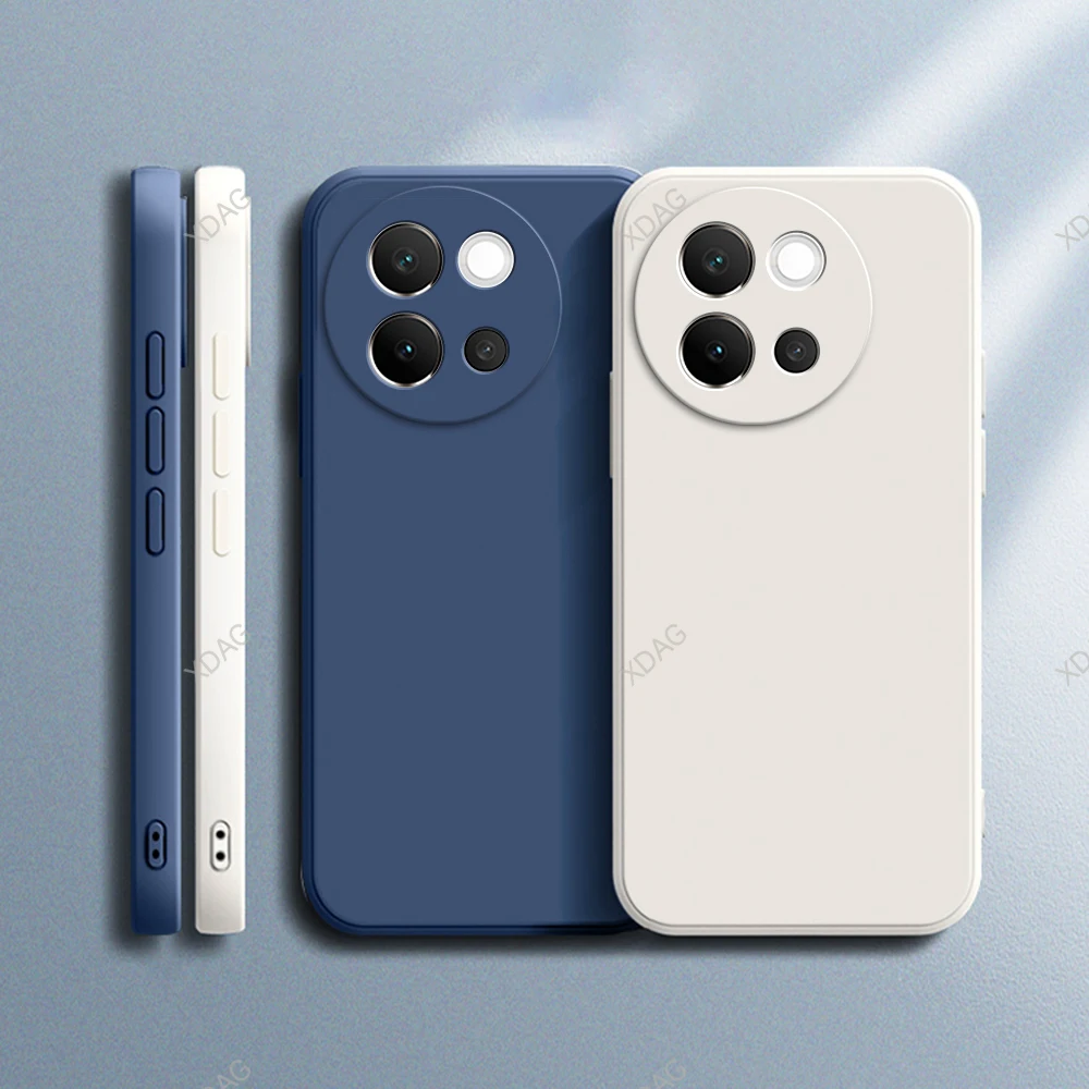 

Pure Color Phone Case for VIVO V40 Lite 5G 6.78" Soft Liquid Silicone Camera Protection Shockproof Simple Back Cover Accessories