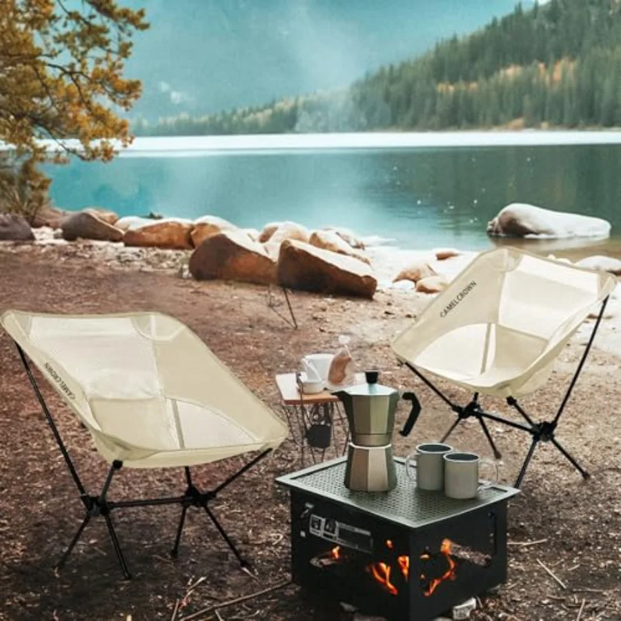 Portable Camping Chair Lightweight Compact Folding Chair Mesh for Outdoor Camp Travel Beach Picnic Festival Hiking Backpacking
