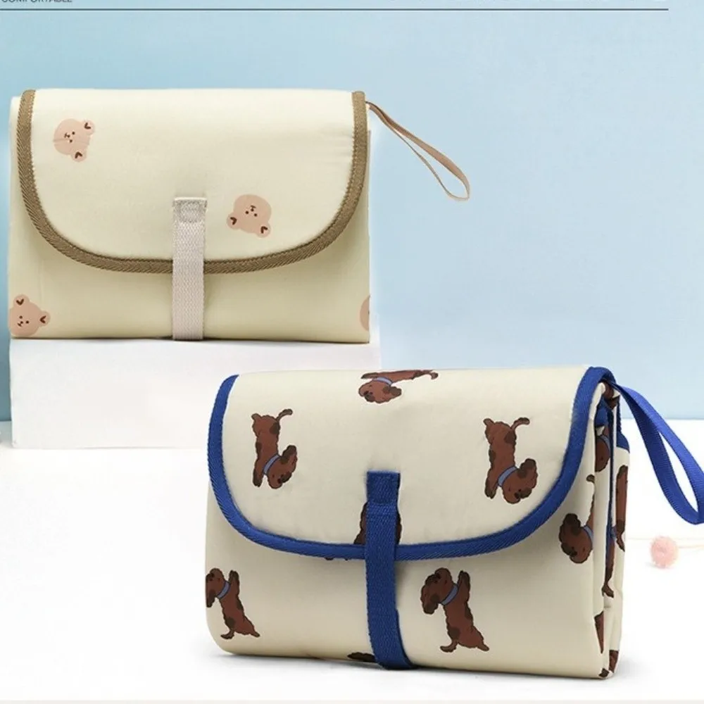 Cambiador de pañales plegable, oso desmontable, estera de orina para pañales de bebé, cómoda y cómoda funda para cambiar ropa de cama