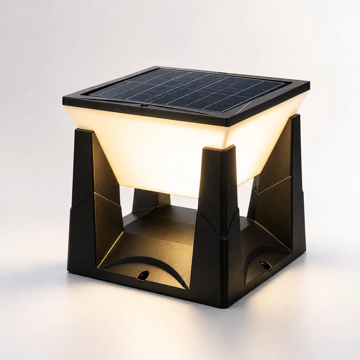 Solar Garden Lawn Decor Light Outdoor Solar Post Light Solar Pillar Column Light Modern LED Fence Garden Lamp IP65 Waterproof