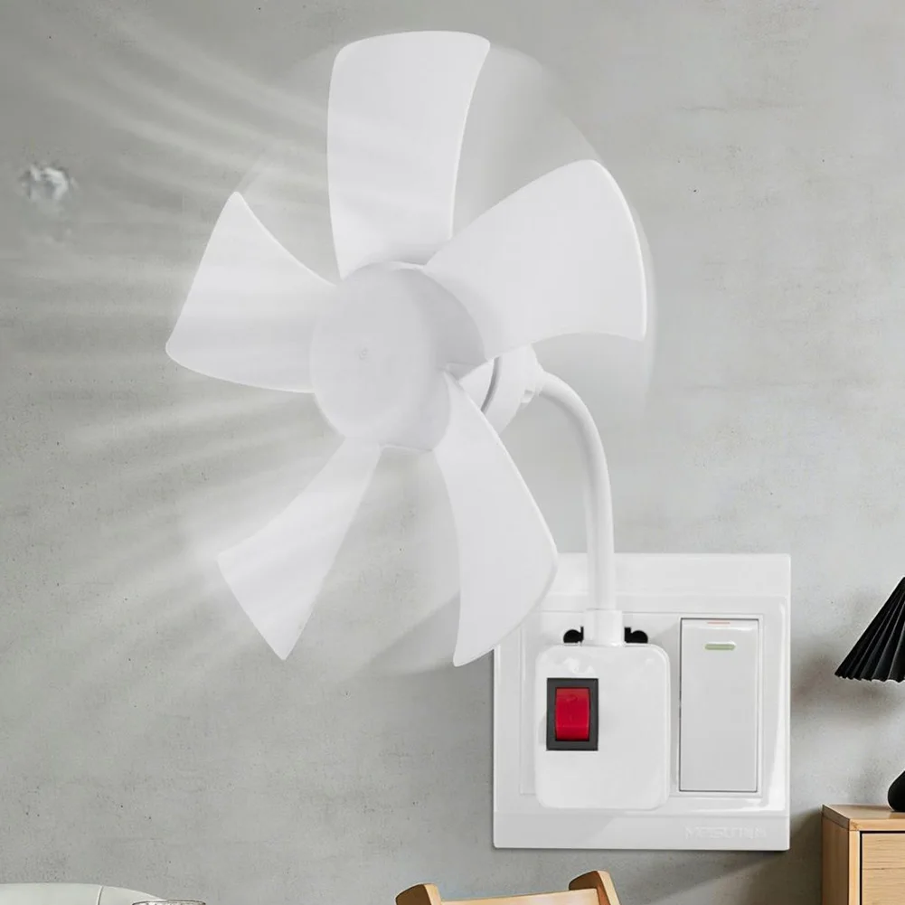 Indoor Ceiling Fan Household 5 Blade Socket Fan With Switch Strong Winds Mini Play Plug Fans Summer