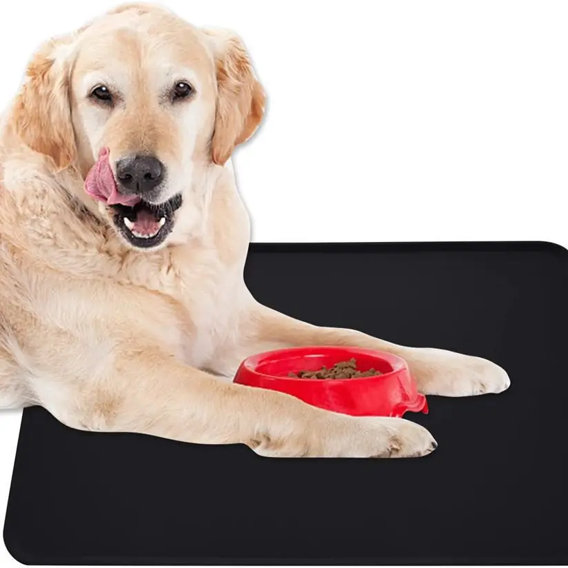 Waterproof Pet Mat For Dog Cat Solid Color Silicone Pet Food Pad Pet Bowl Drinking Mat Dog Feeding Placemat Easy Washing