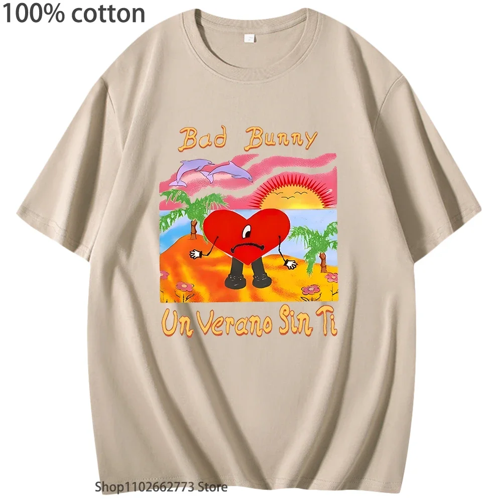 سيئة الأرنب تي شيرت ألبوم جديد Un Verano Sin Ti Hip التي شيرت هوب موسيقى الراب ملابس للرجال النساء قميص 100% القطن عادية كبيرة الحجم المحملة #4