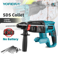 YOFIDRA 1680W 26MM Brushless Electric Hammer Multi-function Drilling Wall Impact Drill Power Tool For Makita 18-21V Battery Pin