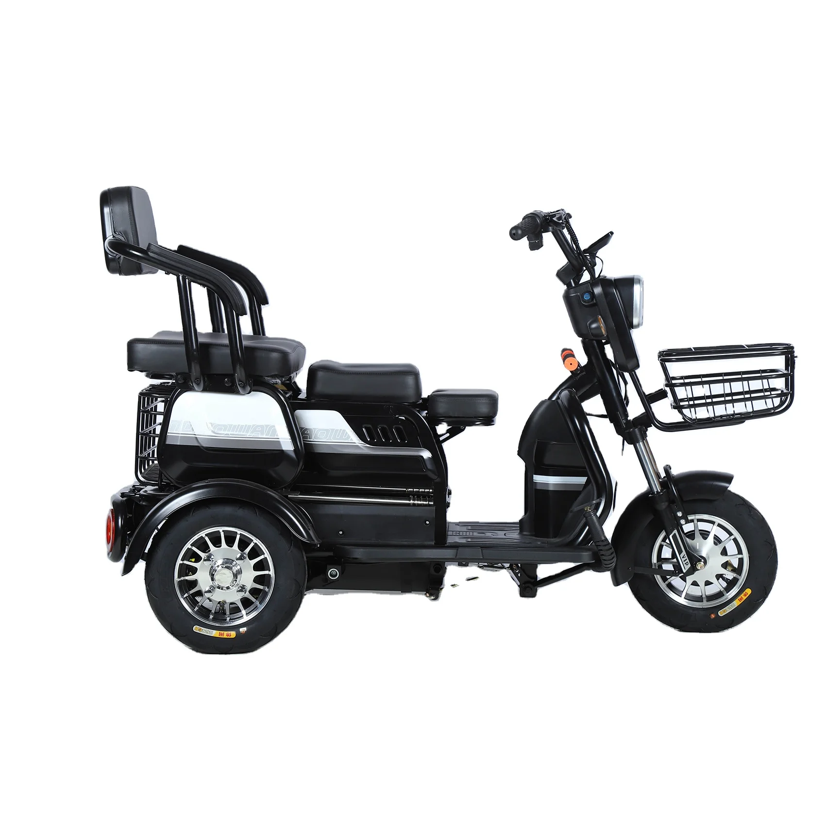 China Factory Electric Tricycle 60v 650w/800w/1000w Long Range High Speed Dual Battery 3 Wheel Tricycle for Adult