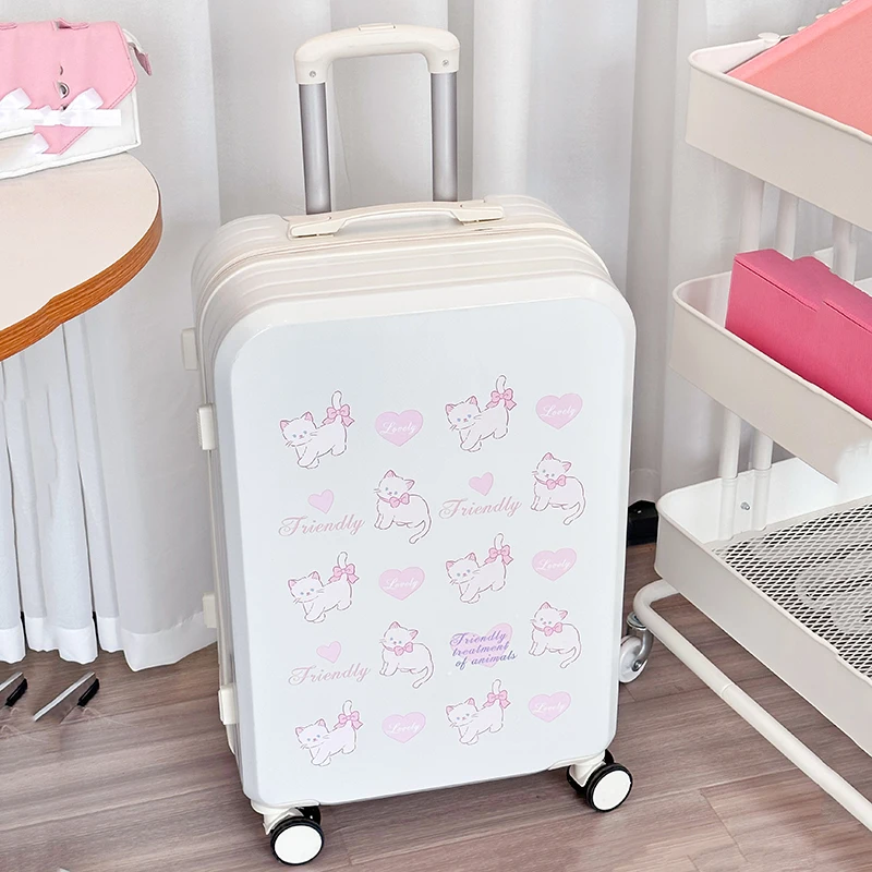 Pink Kitty  Suitcase Trolley box 20/26 