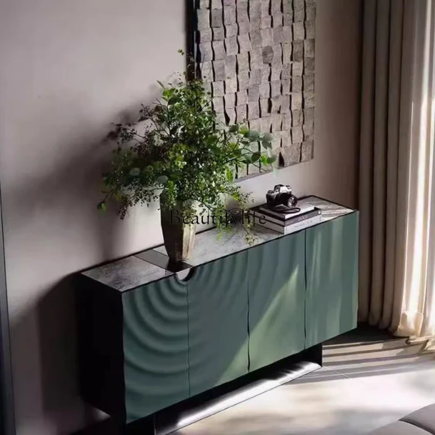 ตู้กั้นห้องโถงทางเข้าสไตล์โมเดิร์นเรียบหรู ขนาด 138 * 35 * 85 ซม. ตู้ข้างโต๊ะอาหารหินอ่อน