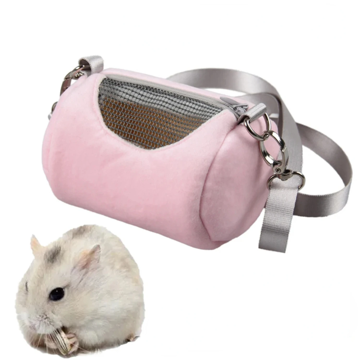 

Hamster Carrier Bag Pet Cage Cross Body Accessories Cylinder Design Soft Practical House Travel Portable Squirrel Bag