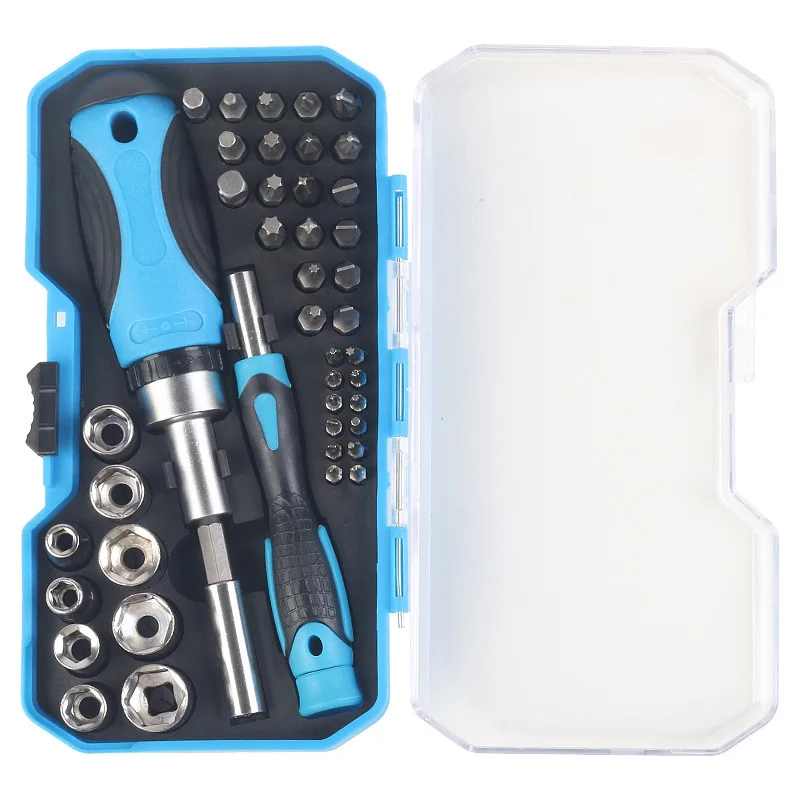 Ratchet Screwdriver Socket Set 34/44/63-Piece Repair Tool Kit with Extension Bar Portable Hand Tool for Home,Automotive Tools