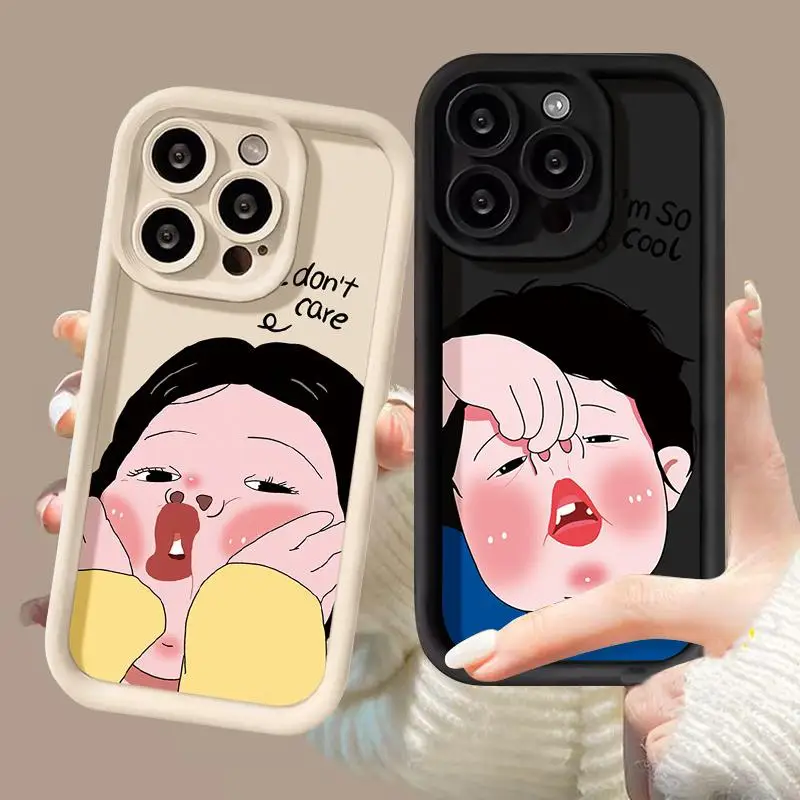 Cartoon Funny Boy Girl Couple Phone Case for Samsung A54 A23 A34 A05 A05S A11 A14 A21S A50 A50S A30S Soft Silicone Cover