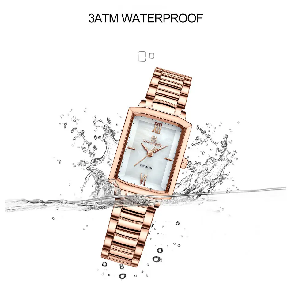 NAVIFORCE Watch for Woman Waterproof Stainless Steel Quartz Ladies Watch High Quality Woman Watches Luxury Elegant Female Clock