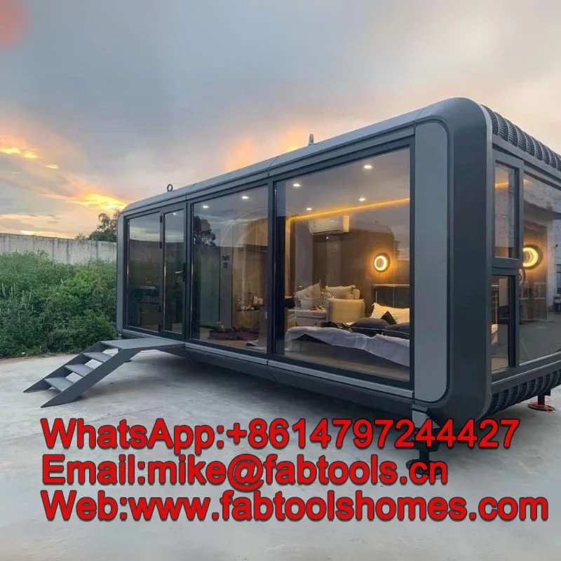 Expandable Steel Sandblasting Cabin A-Frame Arched Apple Cabin Kits for Home or Hotel Use Sandwich Panel Material