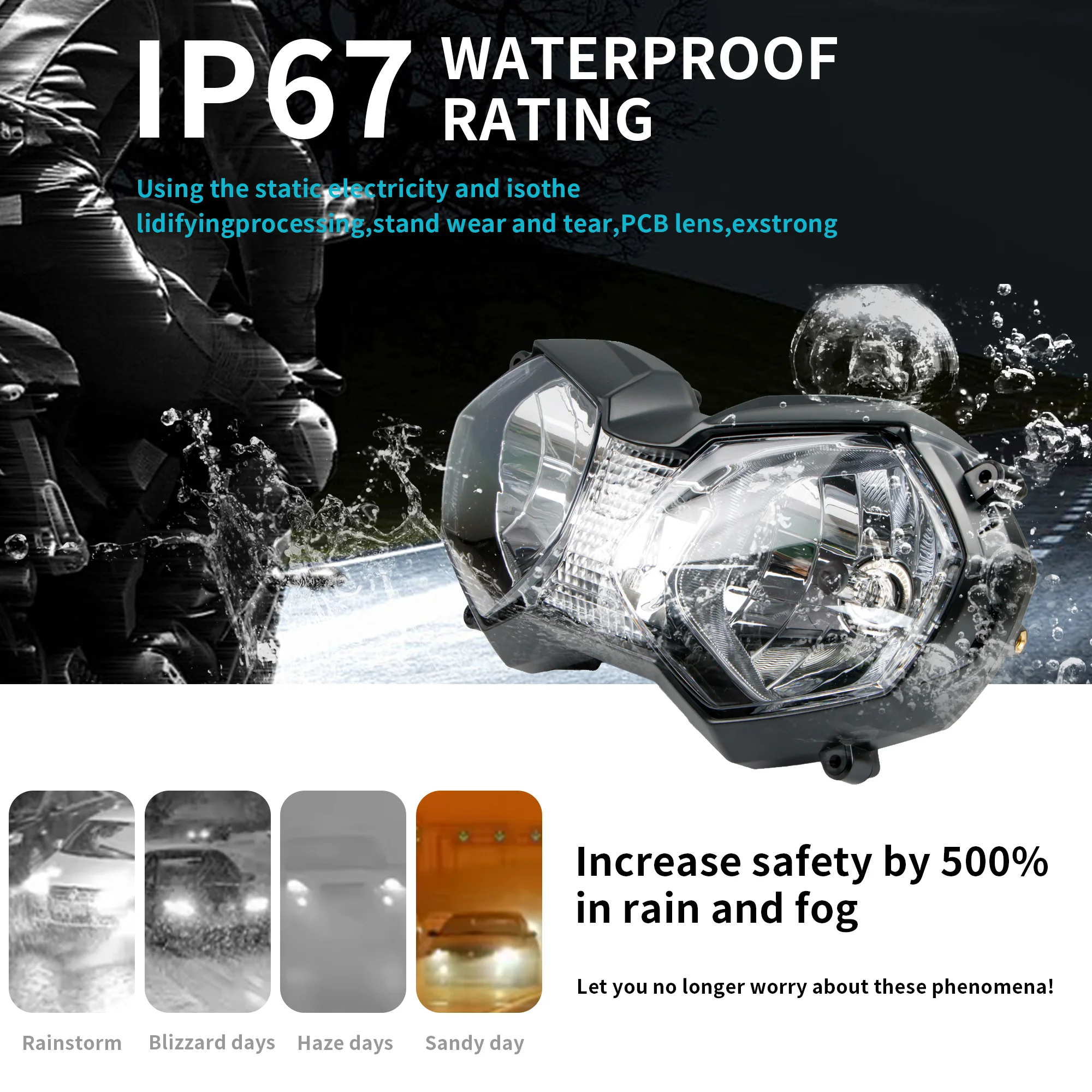 Headlight Headlamp Assembly Fit for 2010 - 2020 Triumph TIGER 800 Tiger 1200 Explorer XCA XCX XRX 2013 2014 2015 2016 2017