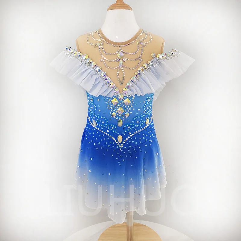 

LIUHUO Artistic Gymnastics Suit Fitness Competition Suit Skill Performance Suit Blue