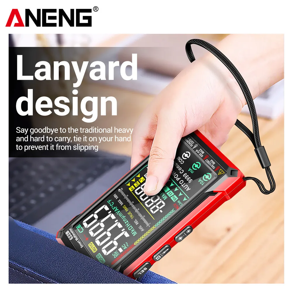 ANENG 622B Digital Smart Multimeter With Laser Lamp Auto Range True RMS DC/AC Voltage 9999 Analog Tester Meter Multitester