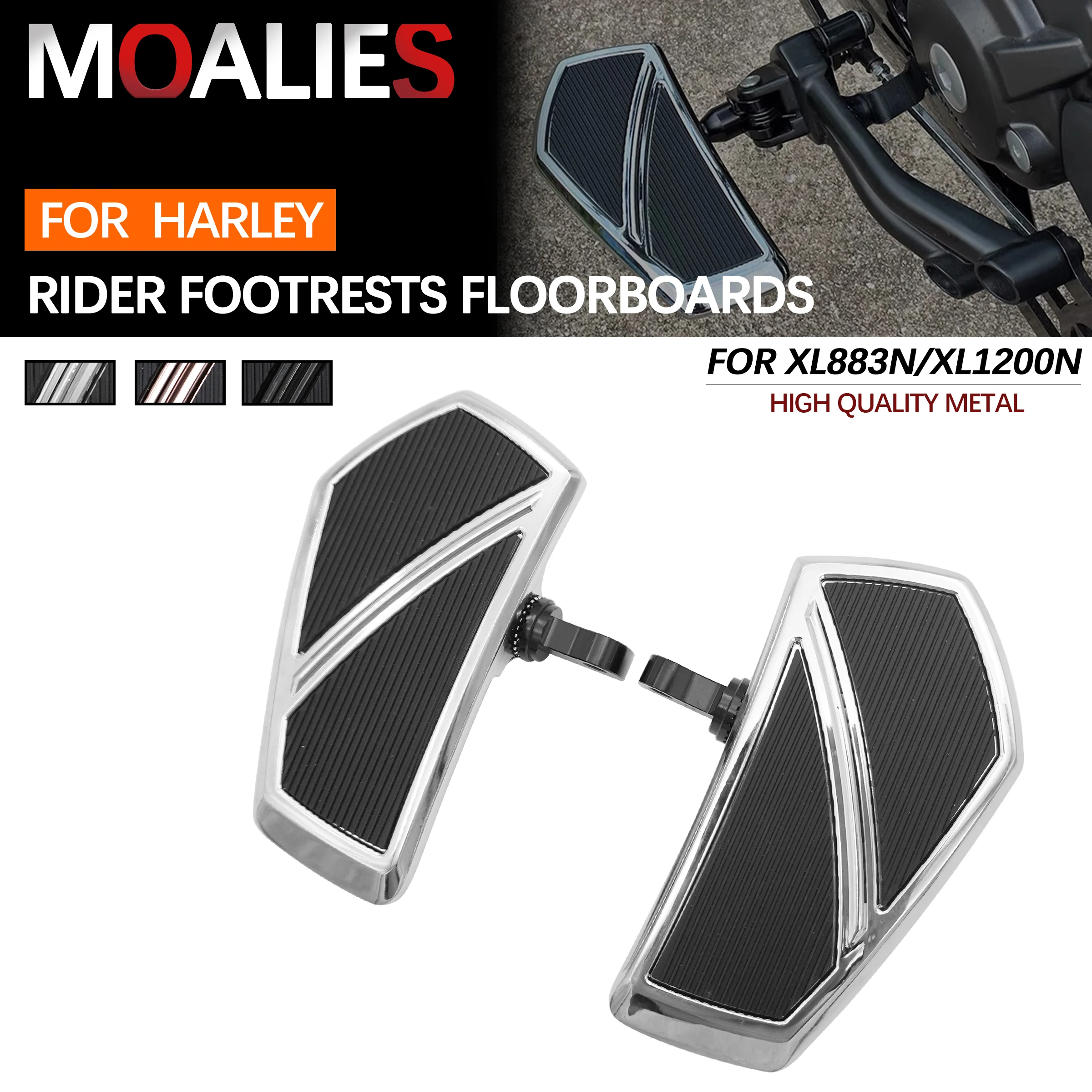 

For Harley Touring Road King Dyna Sportster 1200 Night Train Iron 883 Phantom Foot Pegs Rider Footboard Driver Footrests