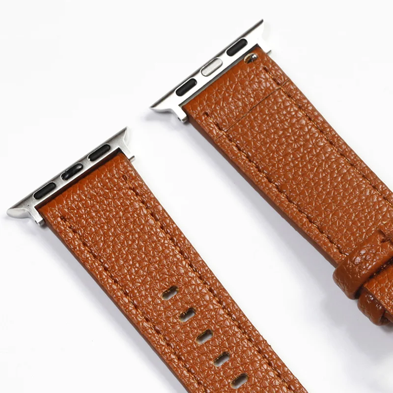 Ремешок кожаный для Apple Watch Band 49 мм 44 мм 45 мм 40 мм 42 мм 38 мм 41 мм, браслет для часов correa IWatch Series 8 7 6 SE 5 4 Ultra