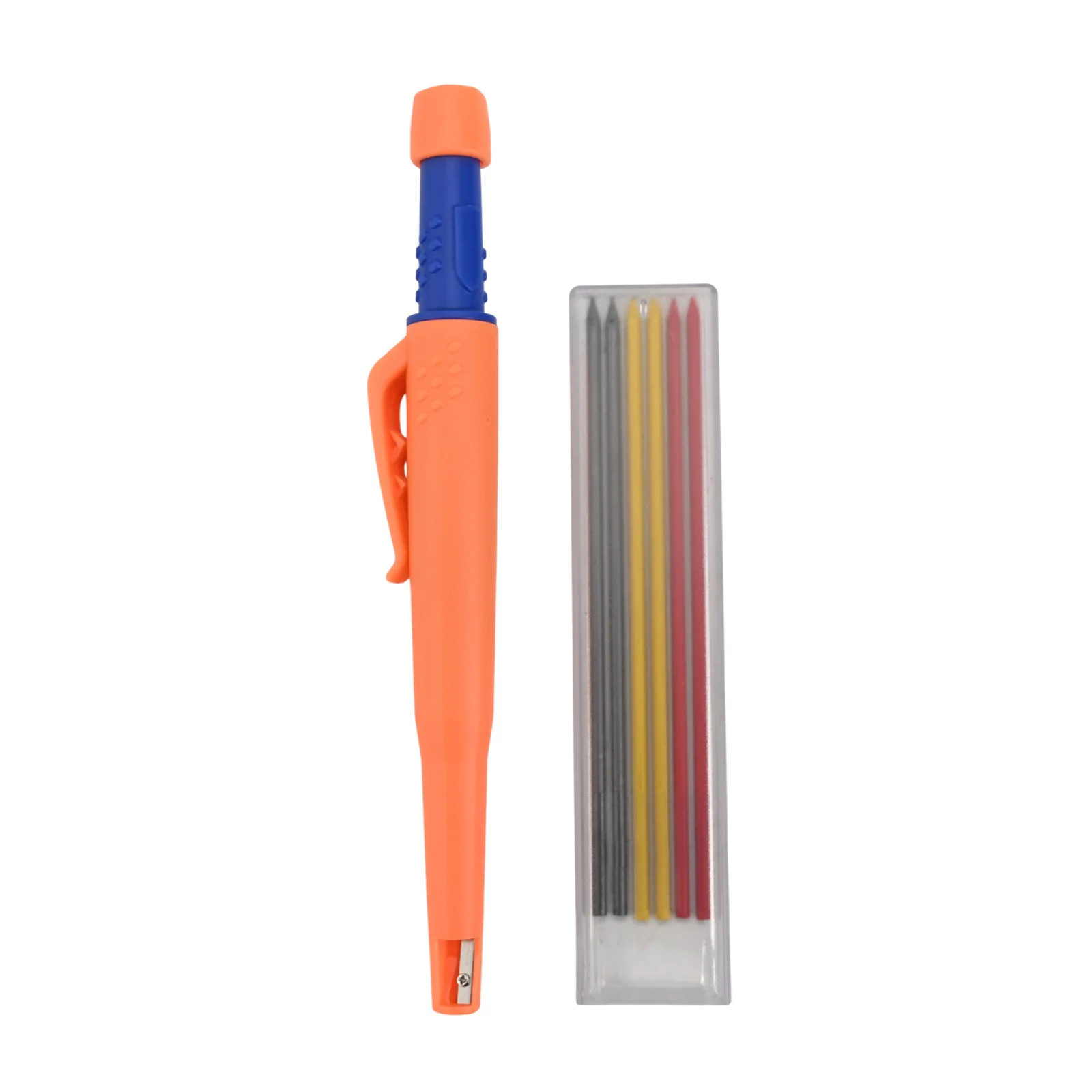 Solid Carpenter Mechanical Pencil With Sharpener Woodworking Tools Refill Construction Tools Stationery Supply