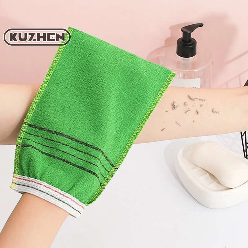 2 Pcs Shower Bath Scrub Glove Korean Exfoliating Body Scrub Shower Towel Washcloth Portable For Adults Coarse Grain Brush