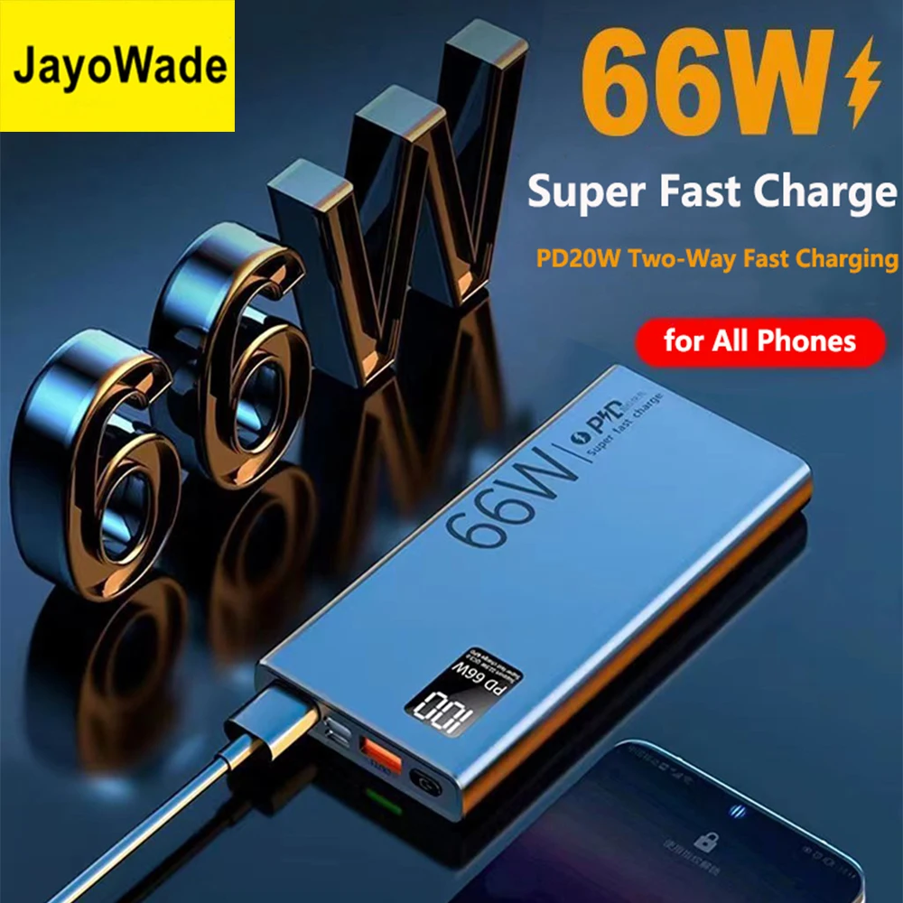 

Большая емкость 30000 мАч Power Bank 66 Вт Быстрая зарядка Powerbank Внешний аккумулятор для iPhone Huawei Xiaomi Samsung Poverbank
