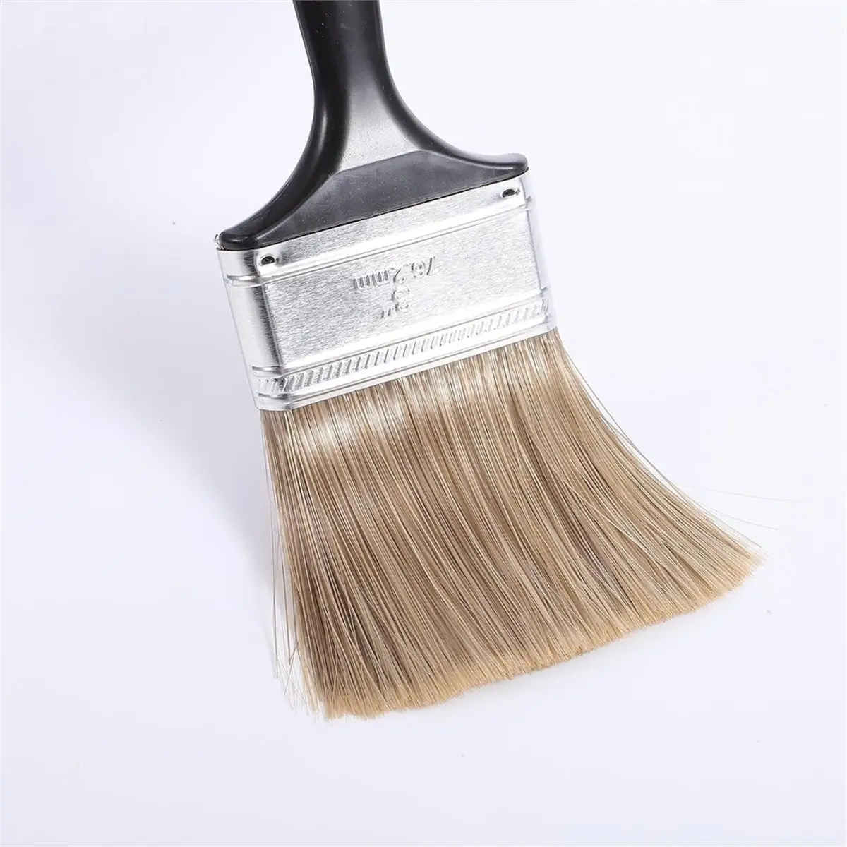 12 Pack 3 Inch Flat Paint Brush Set, Paint Brushes for Walls with Black Plastic Handle, Professional DIY Painting Tool