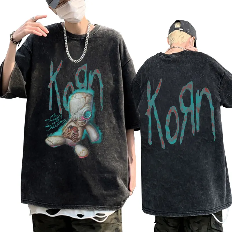 

Korn Issues Rock Band Music Album T Shirt Men Women Vintage Metal Gothic Oversized T-shirt Streetwear Washing Cotton T Shirts