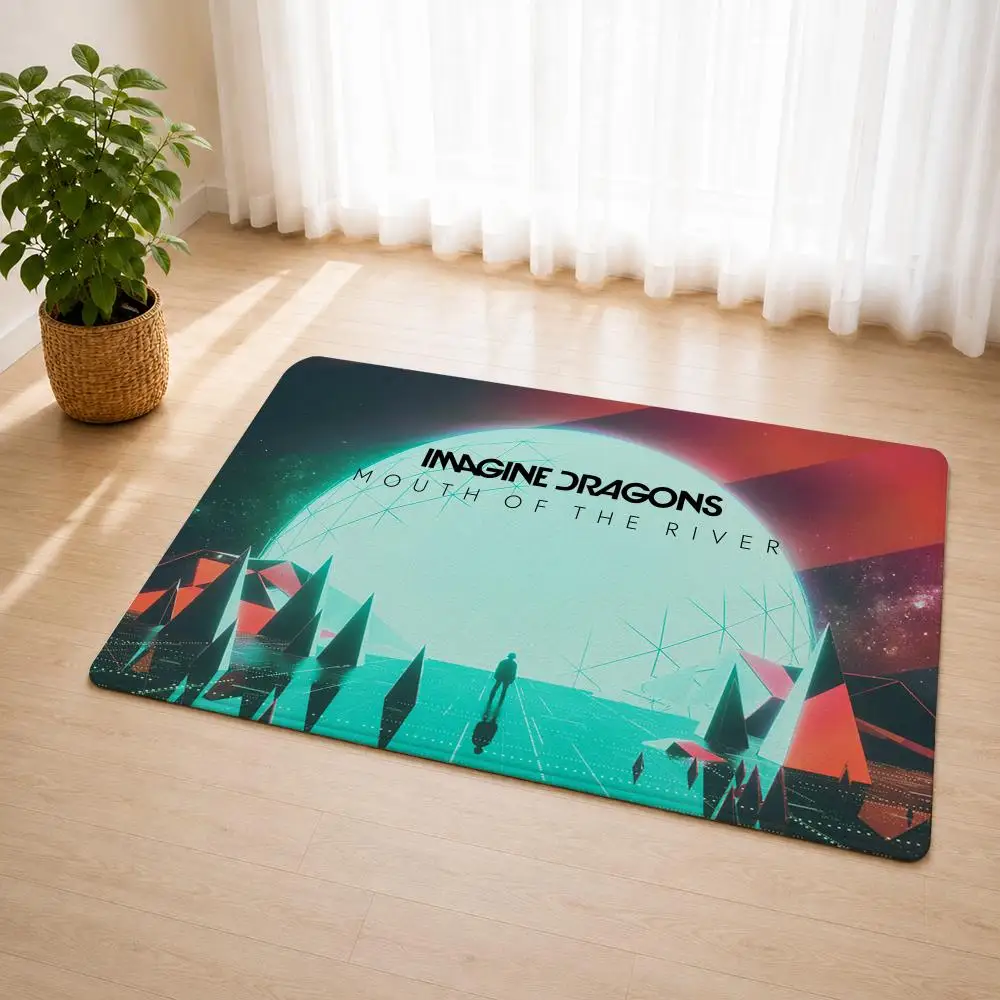 I-Imagine Dragons LOOM Album Floor Mat Flannel Rug Soft Non Slip Door Mat For Bathroom Bedroom Kitchen Living Room Home Decor