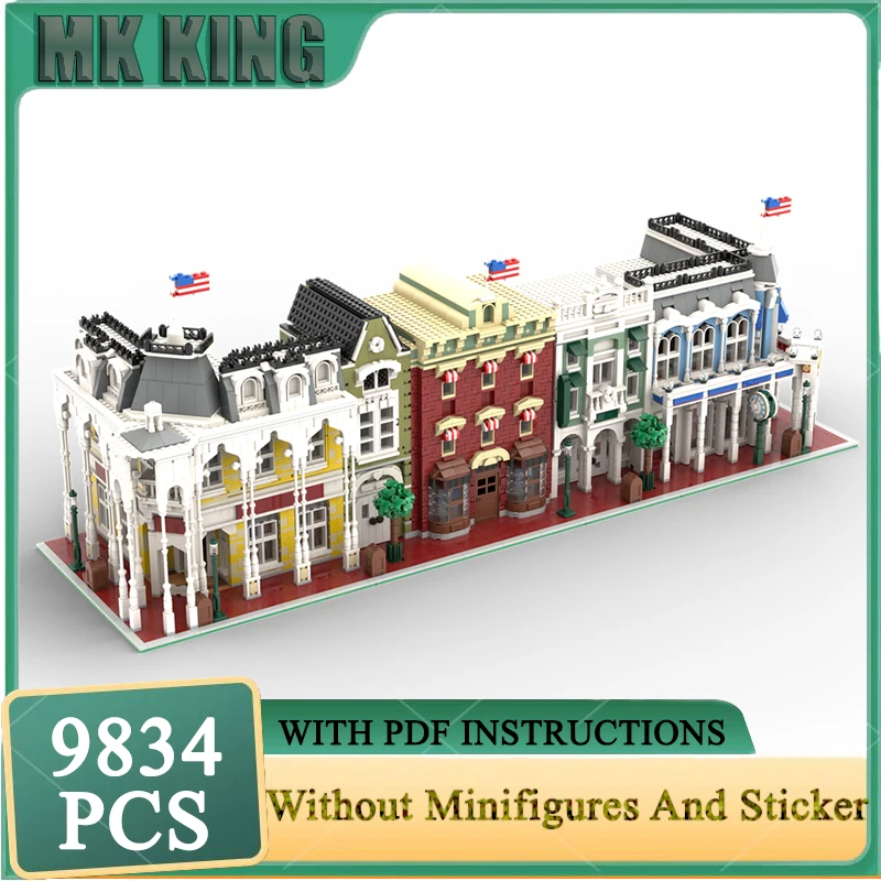 

City Street View Model Moc Building Bricks Luxury Street View in the US Model Technology Modular Blocks Gifts DIY Assembly Toy