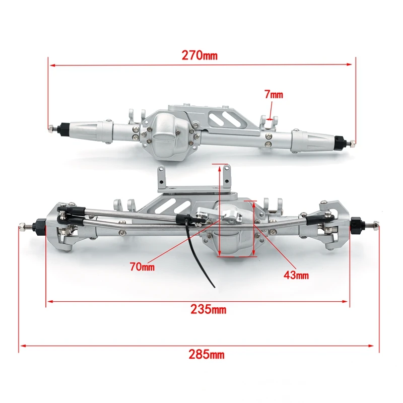 Heavy Duty Metal Front and Rear Axles for 1/10 RC Crawler Car Axial WRAITH 90018 90020 90045 RR10 90048 90053 Upgrade Part