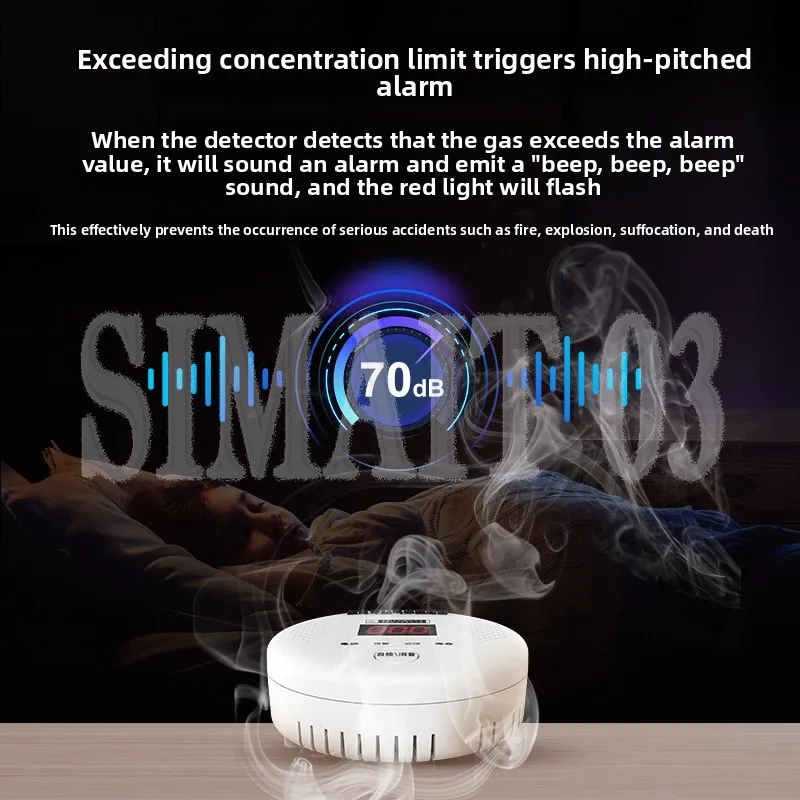 Battery Operated CO Alarm | Carbon Monoxide Detector for Home, Coal Stove, Gas Heater | Wall/Ceiling Mount