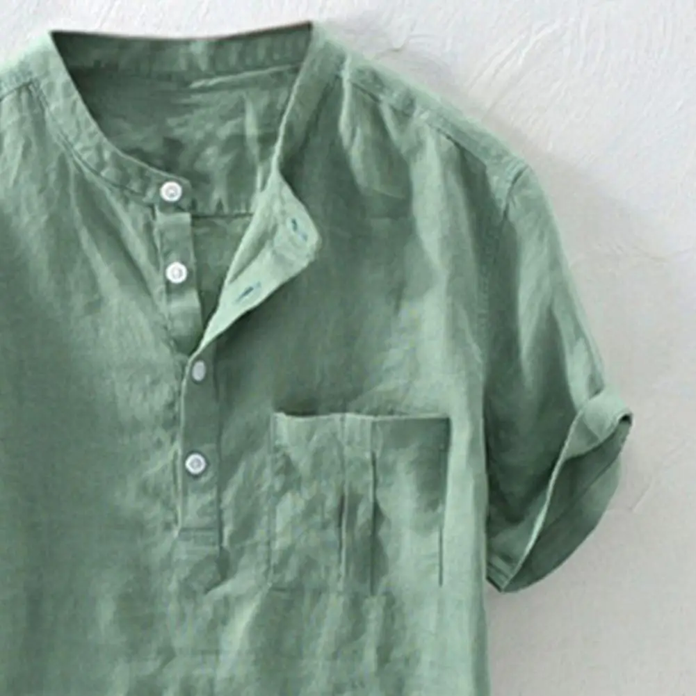 Shirt for Vacation Skin-friendly T-shirt Cotton Blend Slim Self-cultivation Slim-fit Chambray