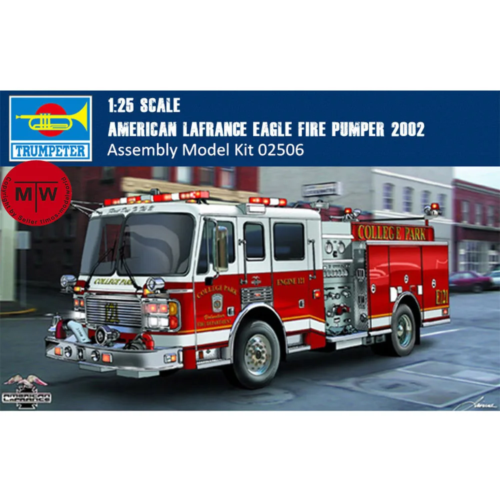 

Trumpeter 02506 1/25 Scale American Lafrance Eagle Fire Pumper 2002 Plastic Assembly Model Kits