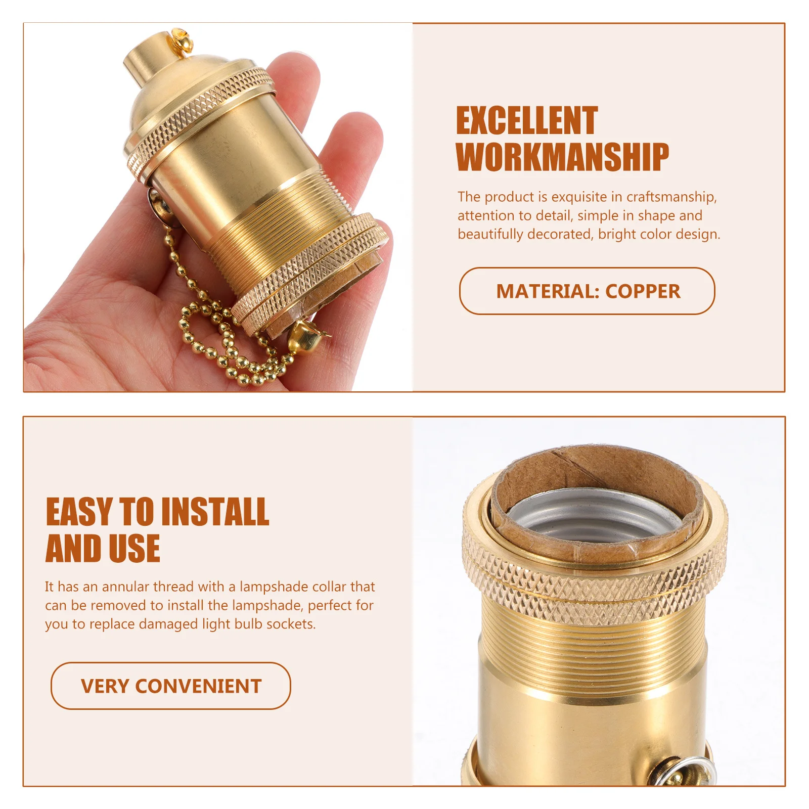 خمر E27 المسمار الموضوع الذهبي النحاس مصباح حامل الرجعية مقبس الإضاءة ل السقف جدار الإضاءة تركيبات الزخرفية #3
