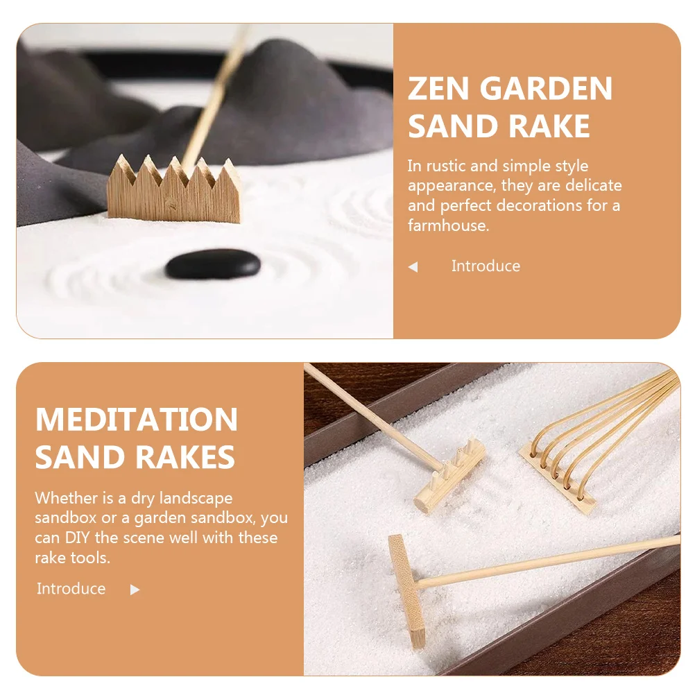 

3Pcs Mini Rake Set for Sand Table Zen Garden Sand Tray Tools Desktop Garden Decoration Accessories Desktop Rake